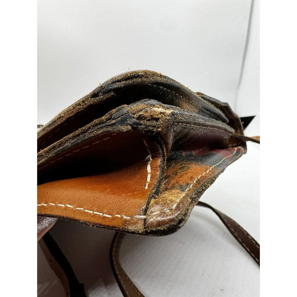 Patricia Nash Lanza Watercolor Floral Leather Crossbody Bag Has Wear PT3